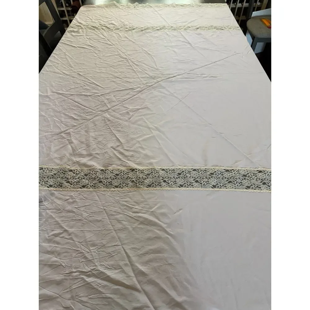 Vintage Mollye Lilienfeld Pink Lace Bedspread Coverlet 84x82 Art Deco Style